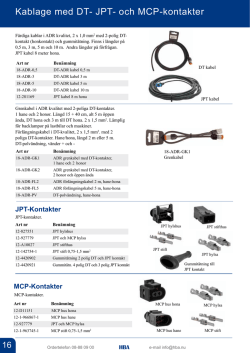 Kablage med DT- JPT- och MCP