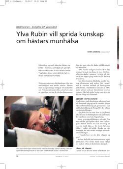 Ylva Rubin vill sprida kunskap om hästars munhälsa