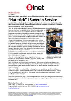 Hat trick” i Suverän Service
