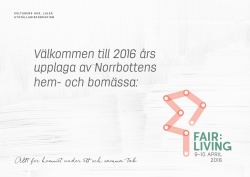 Välkommen till 2016 års upplaga av Norrbottens hem