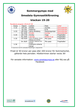 Sommargympa med Smedsta Gymnastikförening klockan 19-20
