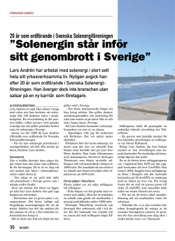 Solenergin står inför sitt genombrott i Sverige”