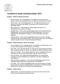 Landskrona stads skolstipendiater 2015