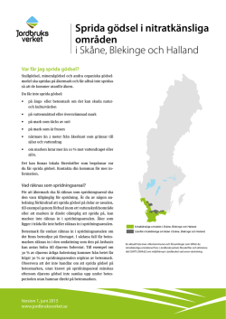 Sprida gödsel i nitratkänsliga områden i Skåne