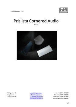 Prislista Cornered Audio - hifi