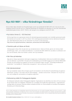 Nya ISO 9001 – vilka förändringar föreslås?