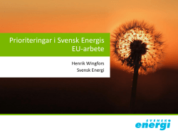Svensk Energis presentation - Energimarknadsinspektionen