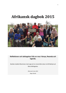 Afrikadagbok - Birger Ekerlid