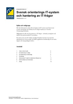 Svensk orienterings IT-system och hantering av IT-frågor
