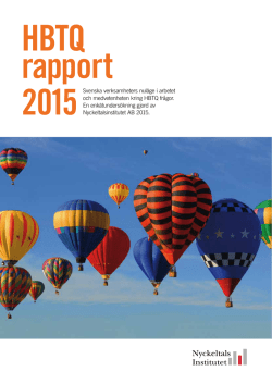 HBTQ Rapport 2015 - Nyckeltalsinstitutet