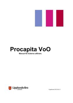 Manual Procapita VoO för externa utförare - Upplands-Bro