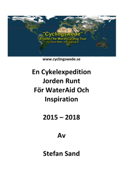En Cykelexpedition Jorden Runt För WaterAid Och Inspiration 2015