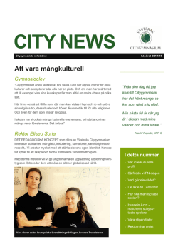 CITY NEWS - Västerås Citygymnasium