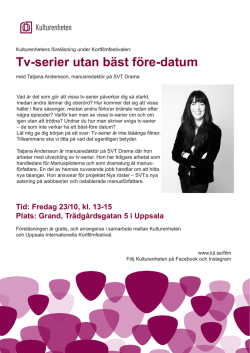 Tatjana Andersson - Tv-serier utan bäst före