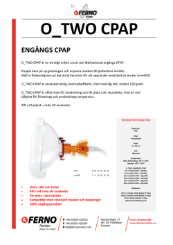 O_TWO CPAP product sheet all countries