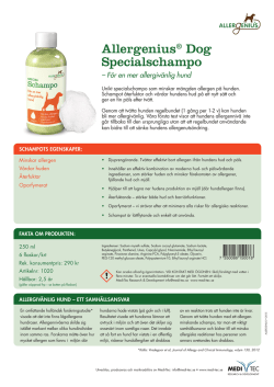 Produktblad till Allergenius® Dog Specialschampo.