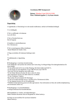 Protokoll Årsstämma för Brf Kompassen1 2014-06-091