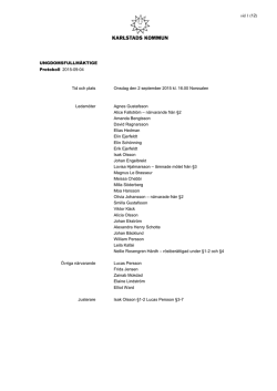 UNGDOMSFULLMÄKTIGE Protokoll 2015-09