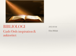 Bibelns inspiration & auktoritet pdf