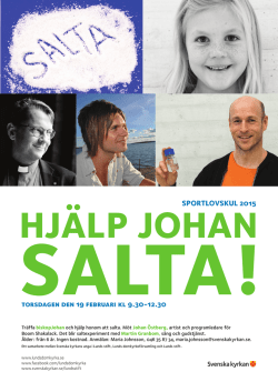 Hjälp Johan salta - Svenska Kyrkans Unga i Lunds stift