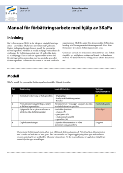 Manual för förbättringsarbete med hjälp av SKaPa