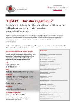 HJÄLP! – Hur ska vi göra nu?” - Regionförbundet i Kalmar län