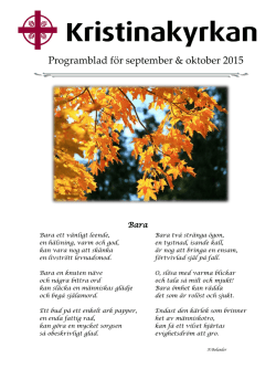 Programblad för september & oktober 2015