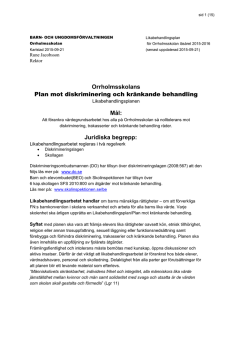 Orrholmsskolans likabehandlingsplan
