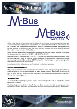 M-Bus trådkommunikation Wireless M-Bus