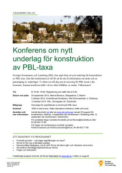 Konferens om nytt underlag för konstruktion av PBL-taxa