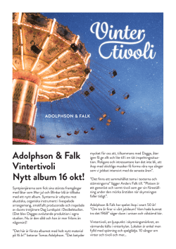 Adolphson & Falk Vintertivoli Nytt album 16 okt!