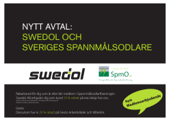 Nytt avtal Swedol + SpmO