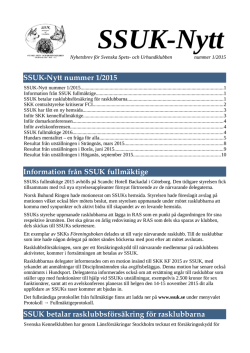 SSUK-Nytt nummer 1 2015 - Svenska Spets
