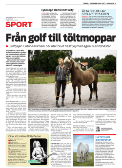 Golftjejen Catrin Nilsmark har åter blivit hästtjej med egna