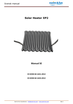 Solar Heater XP2 Manual SE