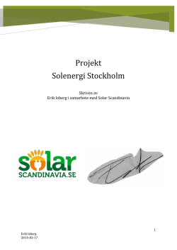Projekt Solenergi Stockholm
