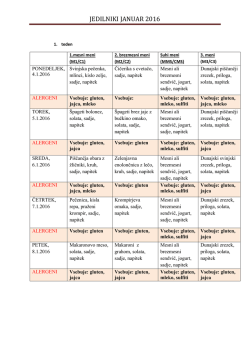 Jedilnik januar 2016 - Konservatorij Maribor