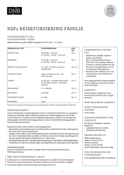 Vilkår reiseforsikring familie