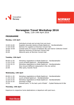 Norwegian Travel Workshop 2016