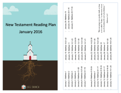 New Testament Reading Plan January 2016