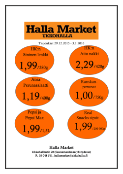 Halla Market HK:n Sininen lenkki 1,99/580g HK:n Aito