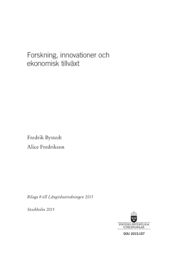 Forskning, innovationer och tillväxt, SOU 2015:107