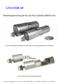 Monteringsanvisning för B-Lock Flex nyckeltub Ø50/70 mm