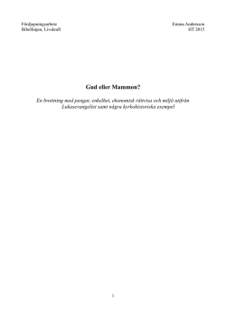 Gud eller Mammon?
