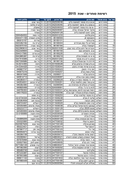 רשימת סוחרים מורשים, יוני 2015