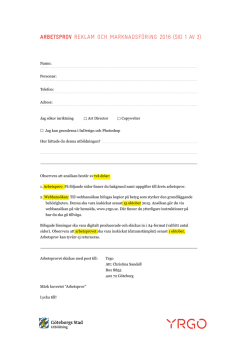 arbetsprov Reklam och maRknadsföRing 2016 (sid 1 av 3)