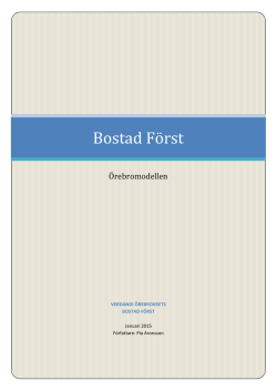 Utvärdering Bostad först Örebro 2015