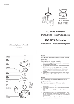 MC 5975 Ball valve reservdelssats