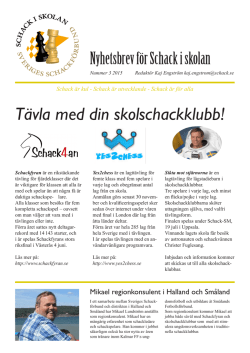 Nyhetsbrev 3/2015 - Sveriges Schackförbund