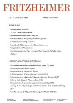 CV – Curriculum Vitae Hans Fritzheimer